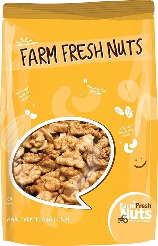 Walnuts - Shelled California - Dry Roasted Himalayan Salted Walnuts - Great Source of Omega 3 and