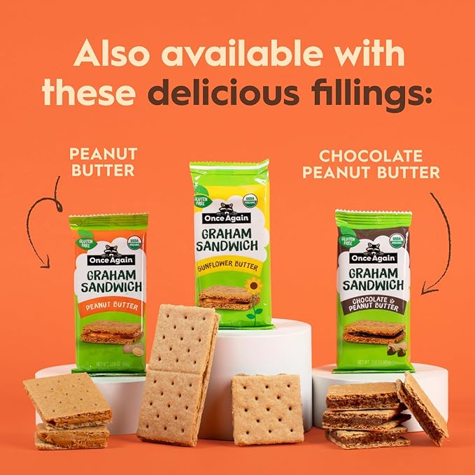 Once Again Sunflower Butter Graham Sandwiches - Gluten Free Snacks for Kids & Adults - Sandwich