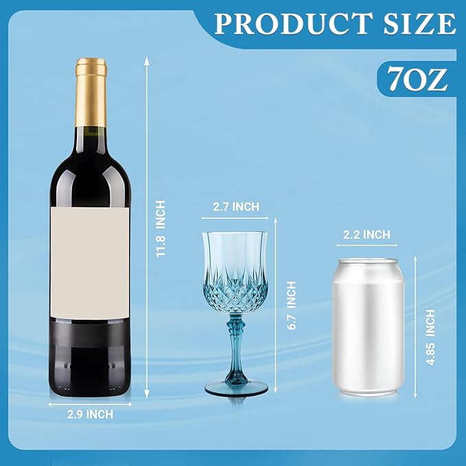 Plastic Wine Glasses，Plastic Goblets Vintage Style Cordial Drinking Glasses for Wedding Reception