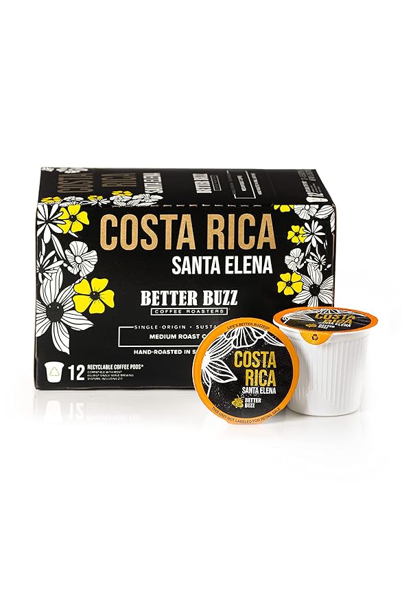 Better Buzz Costa Rica Medium Roast Coffee Pods 12ct., California Solar Energy Produced Recyclable