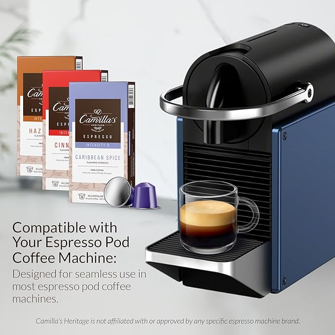 Camilla’s Heritage - Intensity 8 Flavored Espresso Coffee Spiced Variety Pack (Caribbean Spice