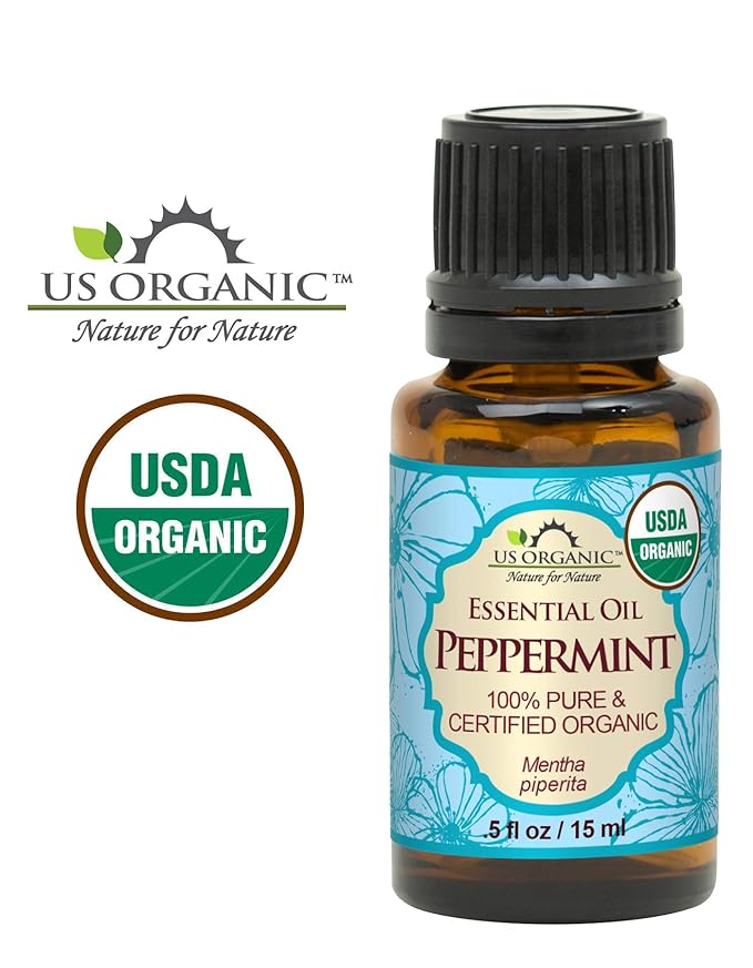 US Organic 100% Pure Peppermint Essential Oil - USDA Certified Organic - 15 ml - w/Improved caps