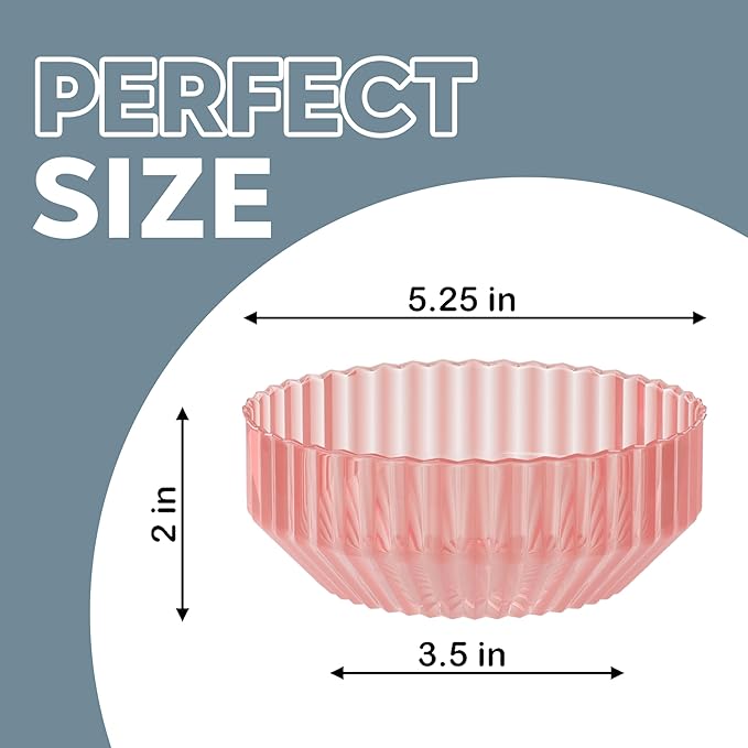 Exquisite Pink Plastic Bowls Disposable - 16 Oz - 20 Count - Disposable Soup Bowls - Great for