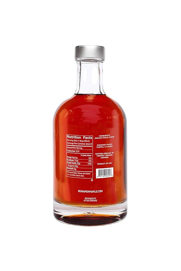 Runamok Maple Syrup Organic Sugarmaker's Cut - Grade A Vermont Maple Syrup, Amber Color, Rich Taste
