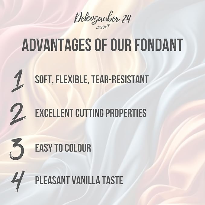 Dekozauber24 Fondant Icing Multipack, 5 Colors, 3.5oz (100g) rolling fondant per color, for