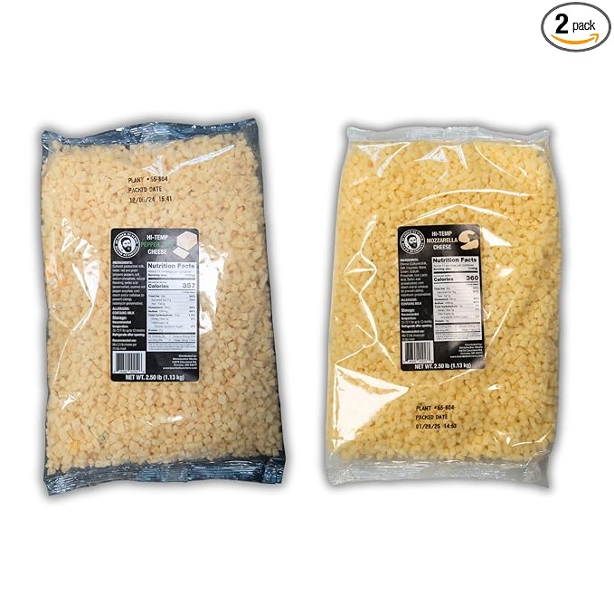 Bearded Butchers High-Temp Pepper Jack & Mozzarella Cheese, Pack of 2 (2.5 lb Bags Each) ??5 lbs