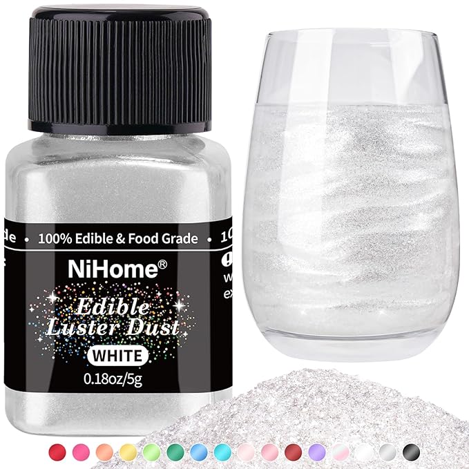 NiHome Edible Food-Grade Glimmer Powder Glitter Luster Dust Metallic Food Decorating Sprinkle