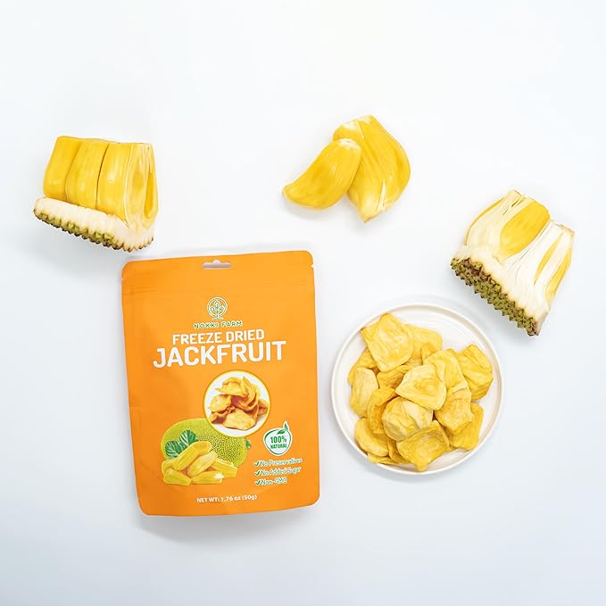 NOKKI FARM Freeze Dried Jackfruit - Healthy & Exotic Tropical Superfood Snacks, No Added Sugar or