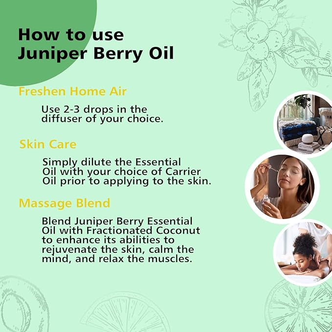 Juniper Berry Essential Oil 1 Oz ??100% Pure Natural Juniper Berry Oil for Diffuser, Massage, DIY