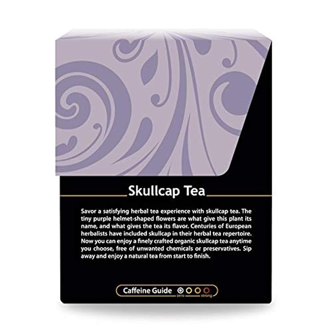 Buddha Teas Organic Skullcap Tea - OU Kosher, USDA Organic, CCOF Organic, 18 Bleach-Free Tea Bags