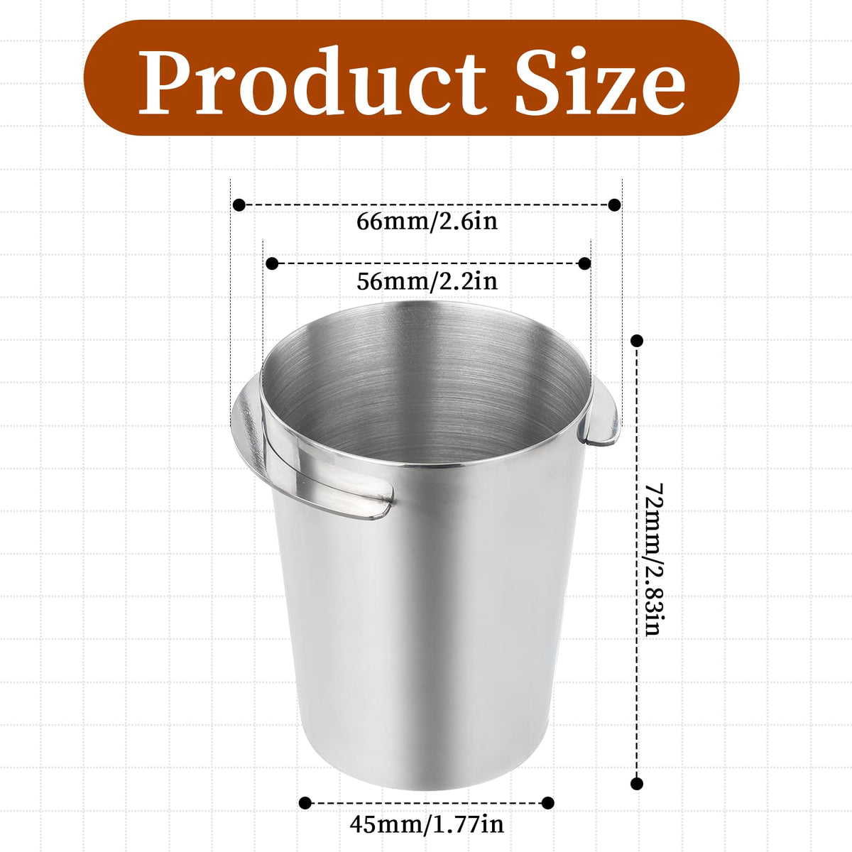 Coffee Dosing Cup 58mm, Stainless Steel Dosing Cup Compatible with All 58mm Portafilter, Coffee