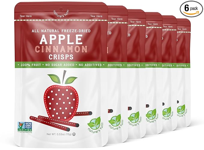 Nature’s Turn Freeze-Dried Apple Cinnamon Crisps – Healthy, Gluten-Free, Crispy & Delicious
