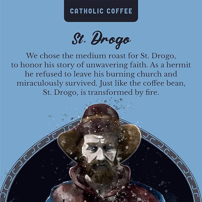 Catholic Coffee St. Drogo | Ethiopian Medium Roast Ground Coffee ??Dark Chocolate & Berry Notes |