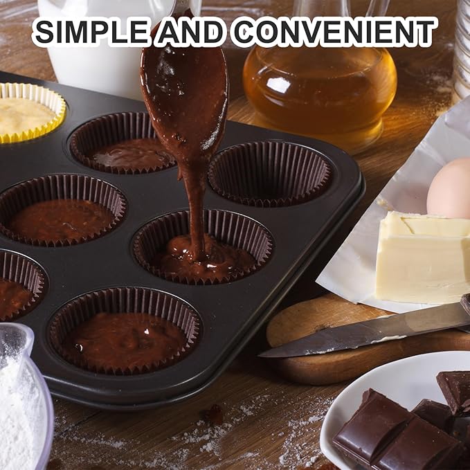 uxcell 300 Pcs Cupcake Liners, Muffins Paper Baking Cups Wrappers Standard Greaseproof for Baking
