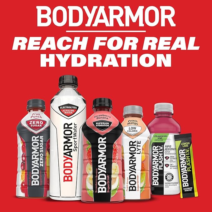 BODYARMOR SportWater Alkaline Water, Superior Hydration, High Alkaline Water pH 9+, Electrolytes