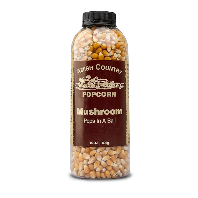 Amish Country Popcorn | 14 oz Bottle | Mushroom Popcorn Kernels | Old Fashioned, Non-GMO and Gluten