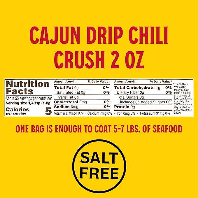 Louisiana Fish Fry Cajun Drip Chili Crush Butter Seasoning Mix - Seasoned Butter Sauce for Seafood