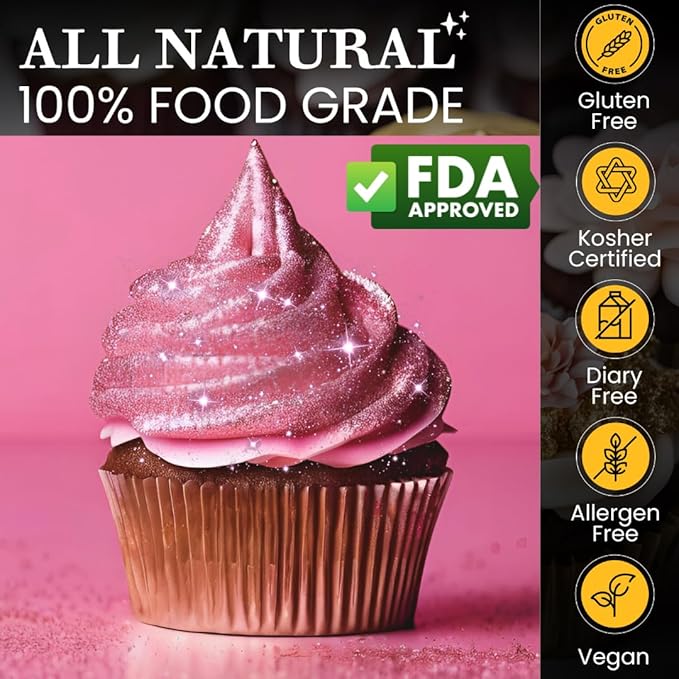 Edible Glitter Sprinkles for Cake Decorating, Drinks, Cookie, Icing, Dessert Decorations, Sparkly