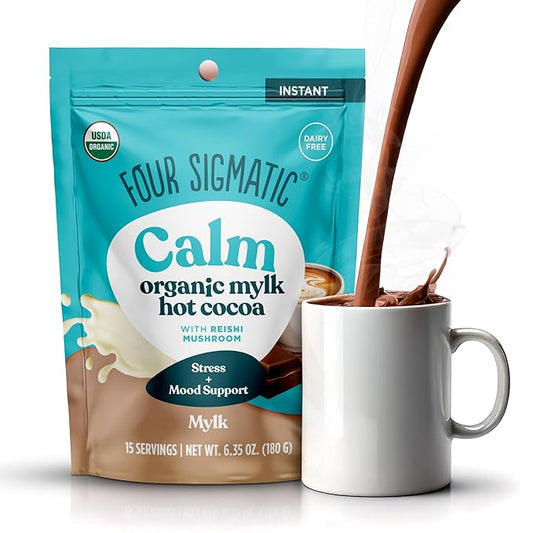 Four Sigmatic Calm Mushroom Cocoa Mix | Organic Mylk Hot Cocoa Mix with Reishi Mushroom | Vegan