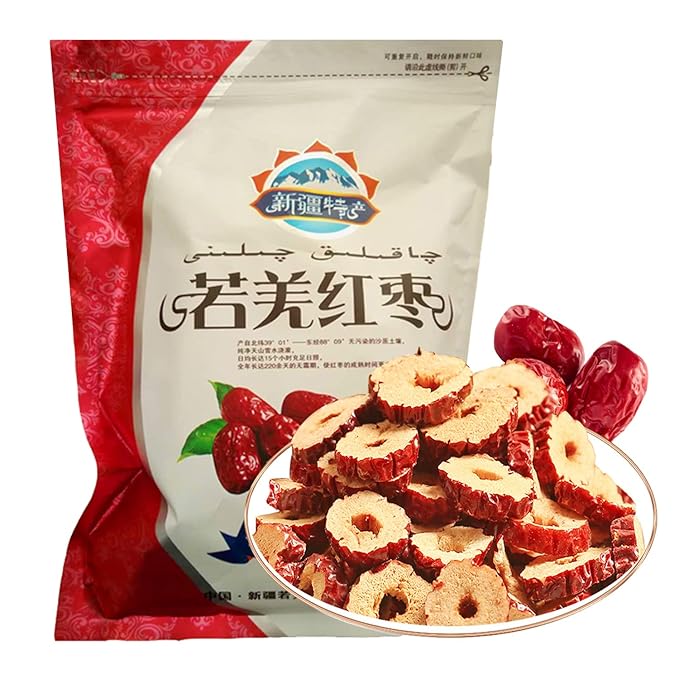 1.1lb Dried Dates Dried Jujube Slice,Dried Red Date Slices,Pitted Dates for Snacking and Baking