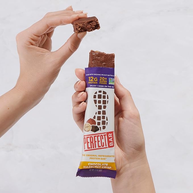 Perfect Bar Original Refrigerated Protein Bar, Chocolate Hazelnut Crisp, 2.3 Ounce Bars, 8 Count