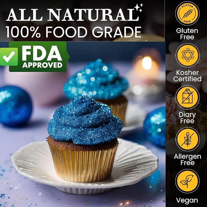 Dazzle Dust Edible Glitter Sprinkles for Cake Decorating, Drinks, Cookie, Icing, Dessert