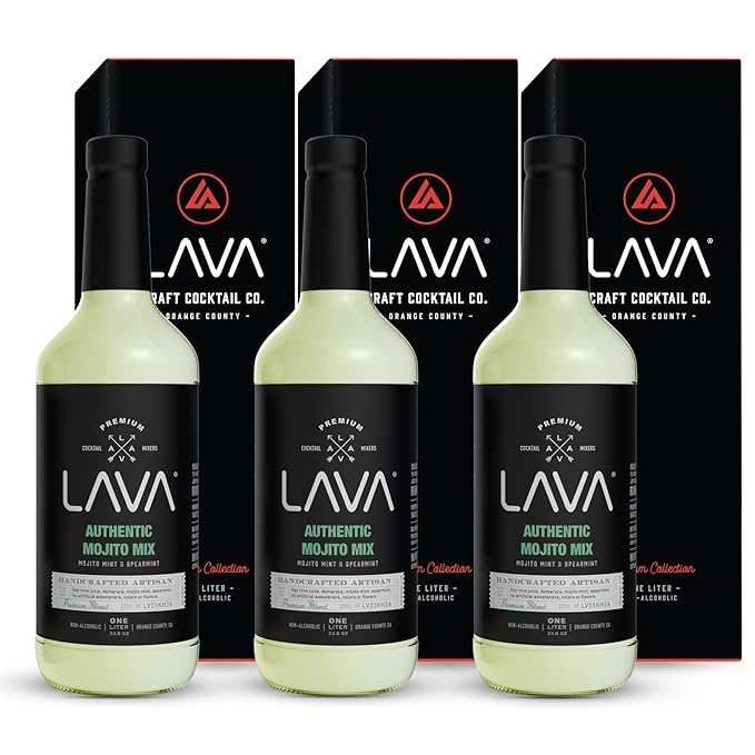 (3 Pack) LAVA Premium Authentic Mojito Mix, Made with Real Lime Juice, Mojito Mint, Spearmint
