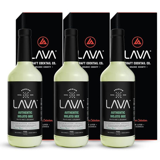 (3 Pack) LAVA Premium Authentic Mojito Mix, Made with Real Lime Juice, Mojito Mint, Spearmint