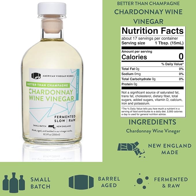 American Vinegar Works - Essentials Kitchen Vinegars - Includes Apple Cider, Red Wine, Rice Wine
