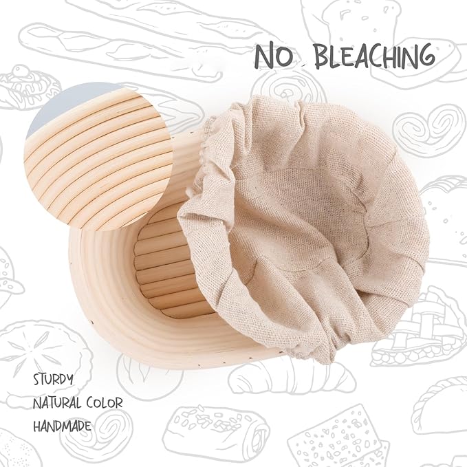 Mini Oval Proofing Set (6.5inch, set of 5), Sourdough Proofing Baskets Bread Dough Rising Bowls