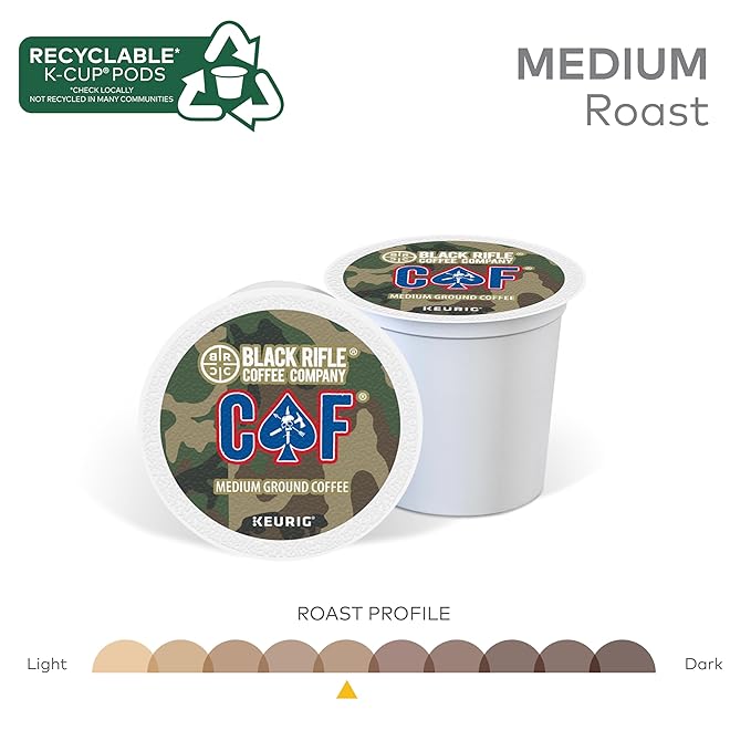Black Rifle Coffee Company Medium Roast K Cups - Single Serve K Cups Coffee Pods - Kcup Pods