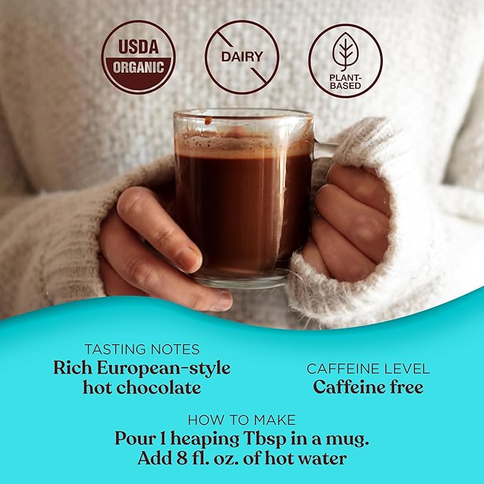 Four Sigmatic Calm Mushroom Cocoa Mix | Organic Dark Hot Cocoa Mix with Reishi Mushroom | Vegan