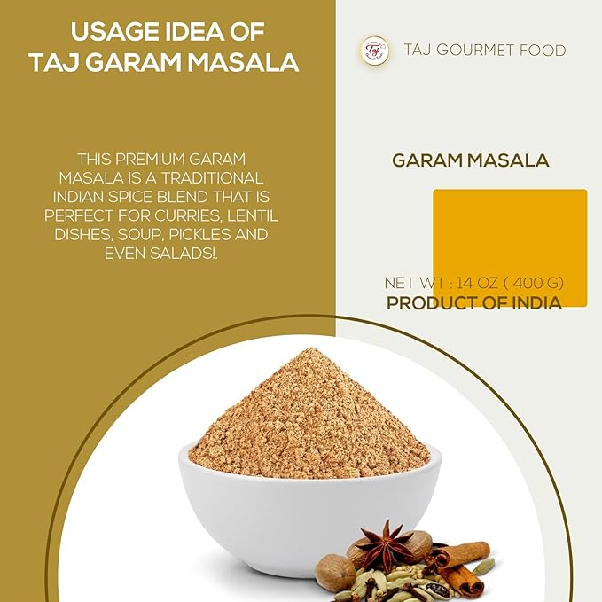 TAJ Garam Masala Powder, 14 Ounce - Unique Blend of Spices | Authentic Indian Spices