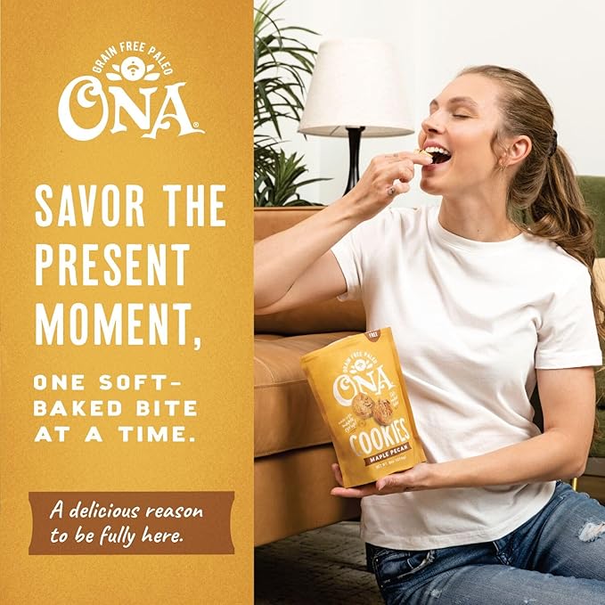 Ona Cinnamon Raisin Cookies 4-pack, Made with Honey, Ready to eat, Gluten free, Grain free, Dairy