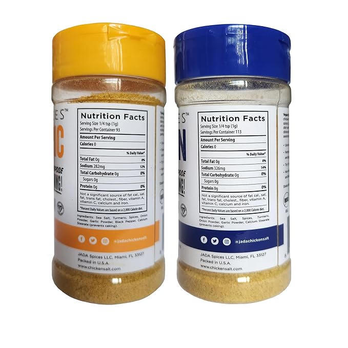 JADA Spices Chicken Salt Spice and Seasoning - Original, Turmeric Salt - Vegan, Keto & Paleo