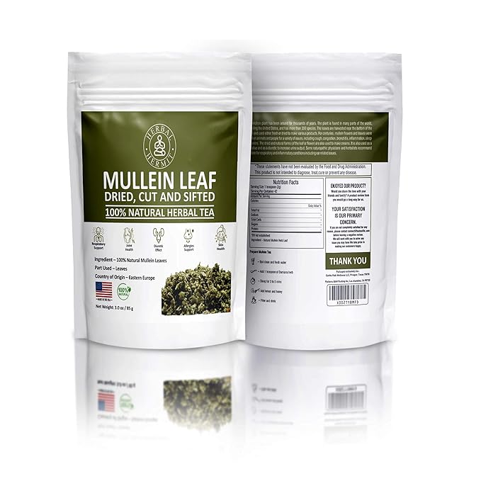 Herbal Hermit Mullein Leaf Tea (3 oz/85 grams) Herb for Respiratory Support, Mucous Membranes, Lung