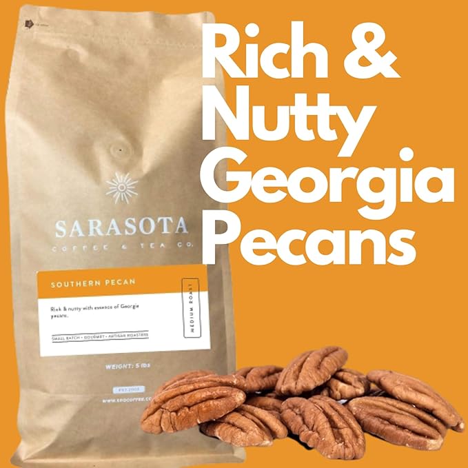 Sarasota Coffee Ground Southern Texas Butter Pecan | Medium Roast Gourmet Flavored Coffee Grounds |