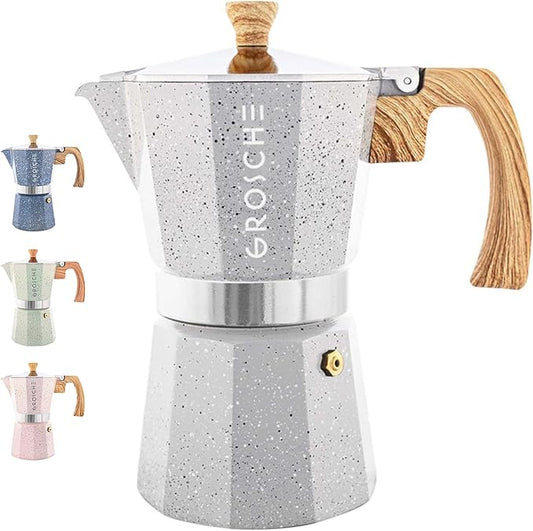 GROSCHE Milano Moka pot, Stovetop Espresso maker, Greca Coffee Maker, Stovetop coffee maker and