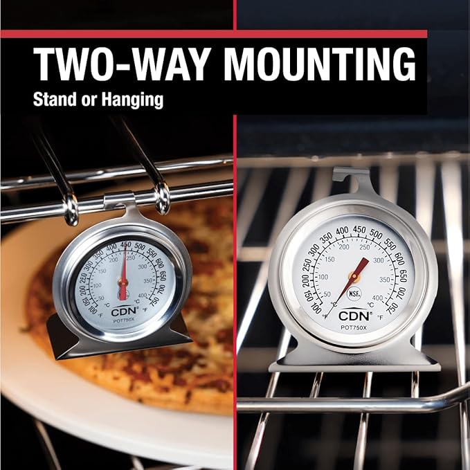 CDN High Heat Oven Thermometer | ProAccurate® | NSF Certified | 100-750°F Range | For Broiling