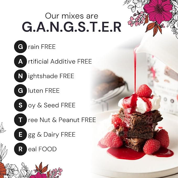 eat G.A.N.G.S.T.E.R. Chewy Choconot Brownie Mix - Allergy-Friendly Baking Mix, Grain-Free, No