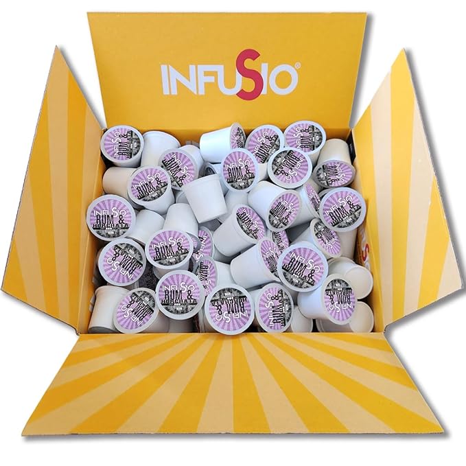 InfuSio Coffee Pods 96 Count Rum & Horchata Flavored Medium Roast Single serve Coffee pods for