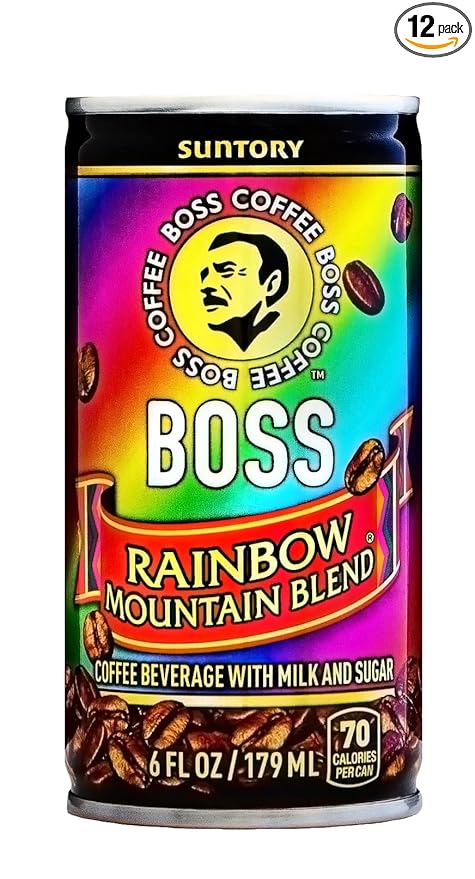 BOSS Coffee by Suntory ??Rainbow Mountain Blend Japanese Flash Brew Coffee, 6oz 12 Pack, Imported