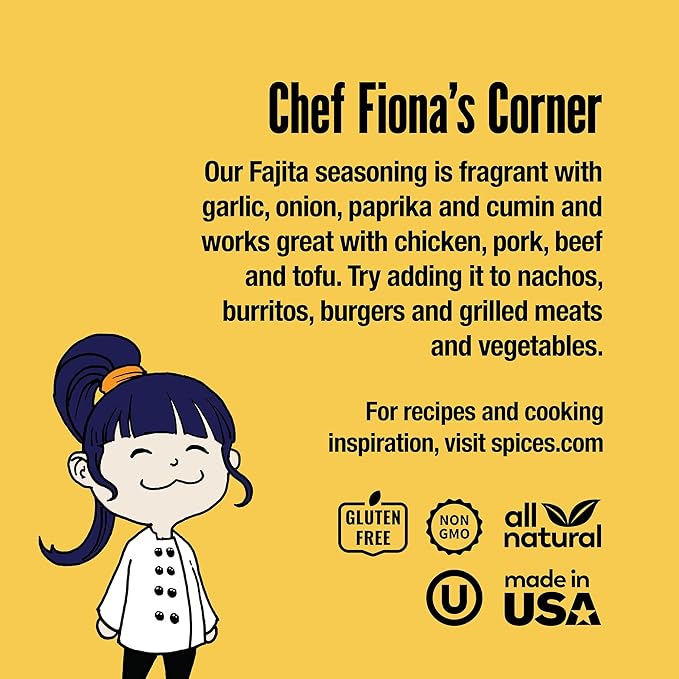 The Spice Lab Fajita Seasoning - Gluten Free Grilled Chicken & Carne Asada Seasoning - Great on