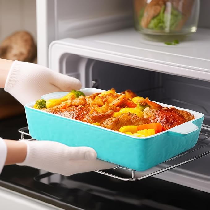 Casserole Dishes for Oven, Ceramic Baking Dishes, Lasagna Pan with Handles, Porcelain Baking Pan