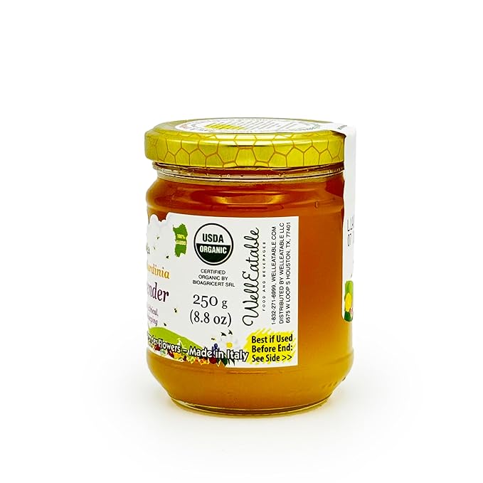 Wild Lavender Organic Raw Honey from Wild Lavender Flowers, Artisanal Fruity and Harmonious Sweet