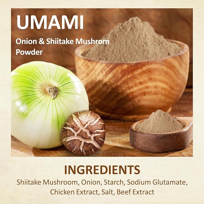 Yimi Onion and Mushroom Seasoning Mix, Umami Flavor, Finely Ground Powder for Soups, Stews, and