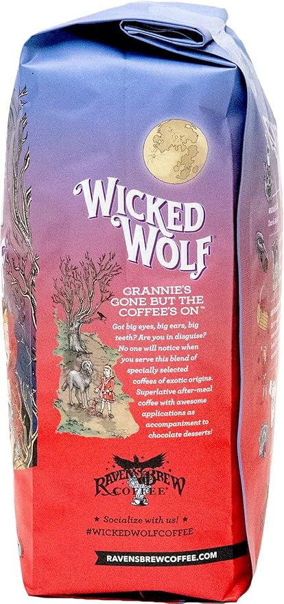 Raven's Brew Coffee Full Bodied Coffee Dark Roast Whole Bean - Wicked Wolf 2lb