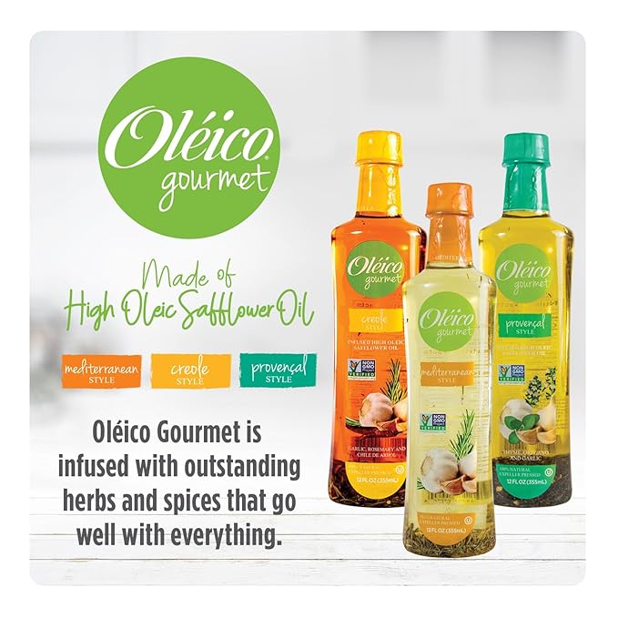 Ol챕ico Gourmet - Infused High Oleic Safflower Oil Assorted Style 12 oz (Pack of 3)