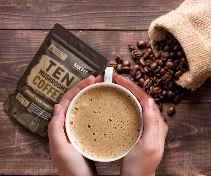 Mushroom Coffee (60 Servings) 10 Mushrooms (Lion’s Mane, Cordyceps, Turkey Tail & Other) Mixed With