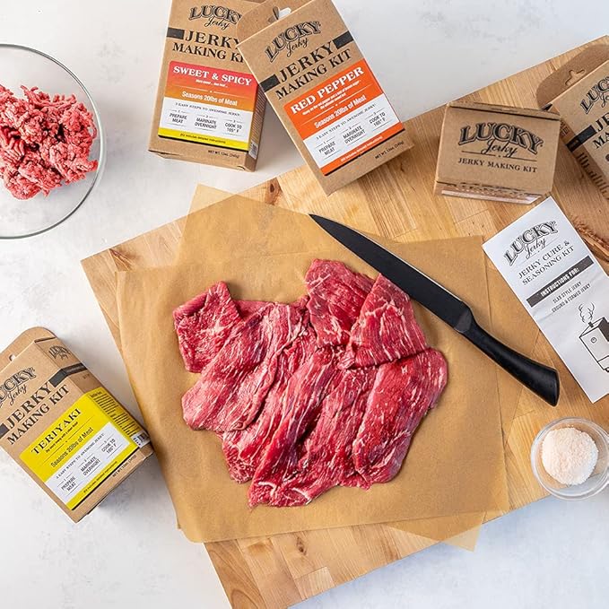Lucky Jerky Ultimate Spicy DIY Jerky Seasoning Kit - 12oz - The Heat, Red Pepper, Black Pepper and